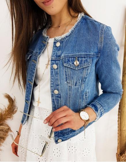 Dámska džínsová bunda CHANELLES modrá TY1234