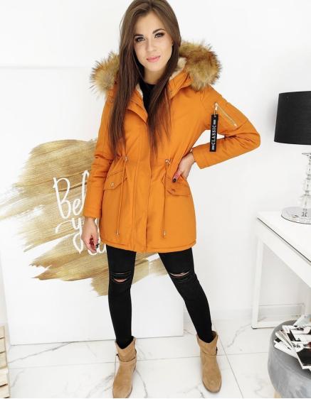 Dámska zimná bunda s kapucňou STEEPS žltá T