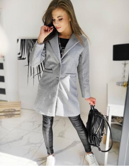 Dámsky kabát jednoradový DRESNO šedá