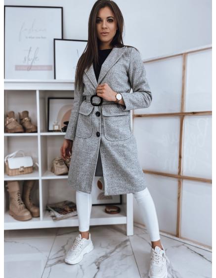 Dámsky kabát jednoradový s vreckami SCHERMI II sivý