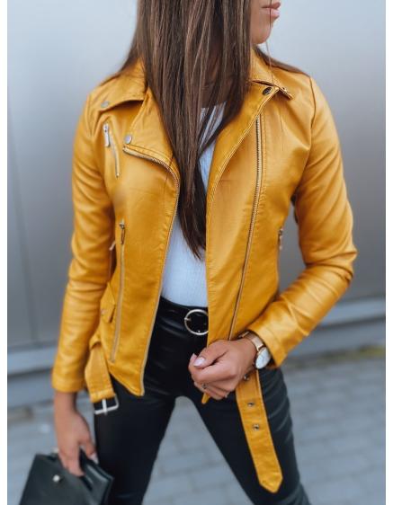 Dámska koženková bunda VILLA žltá
