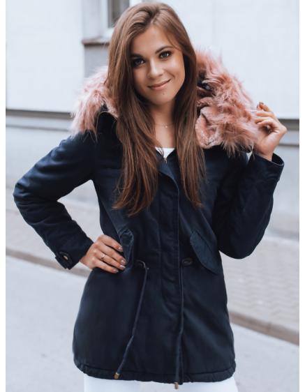 Dámska zimná parka s kapucňou DESTONS tmavo modrá