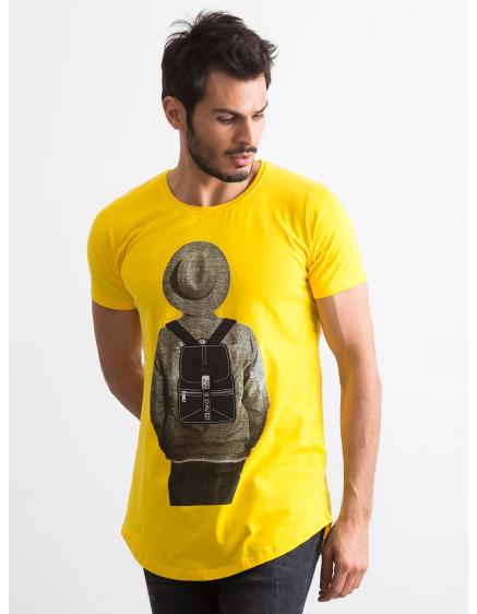 Žltá pánska košeľa s potlačou