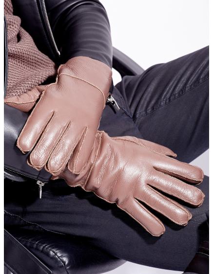 Hnedé kožené pánske rukavice PREMIUM QUALITY