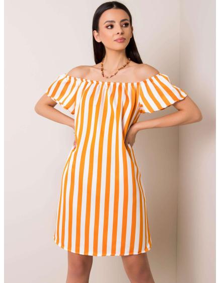Dámske šaty KERRI oranžovo-biele