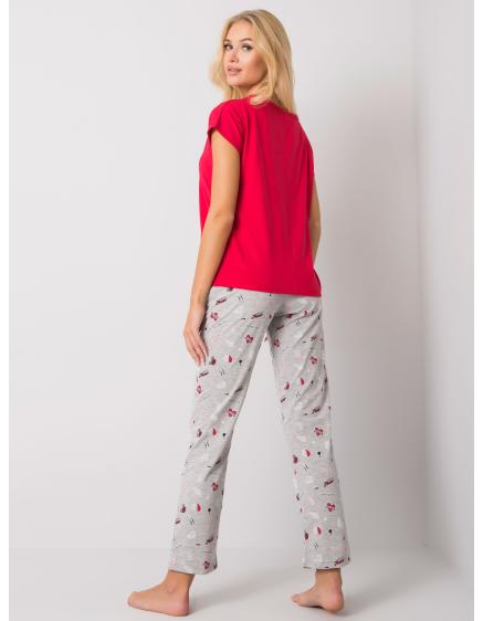 Dámske dvojdielne pyžamo KOHEN červené